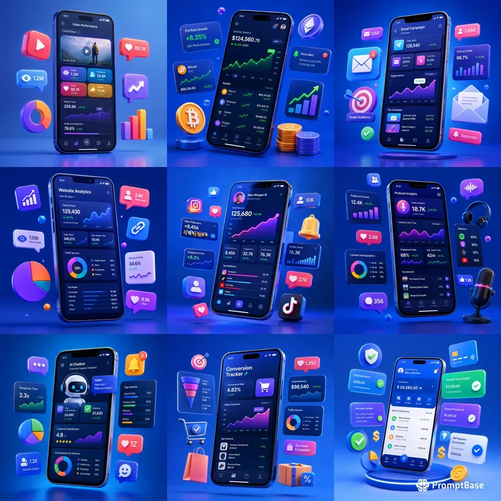 3D Social Media Growth Icon Packs