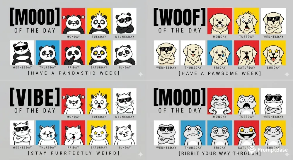 Weekly Mood Chart Tshirt Prints