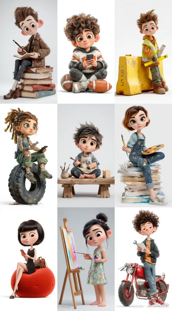 3D Pixar Style Characters