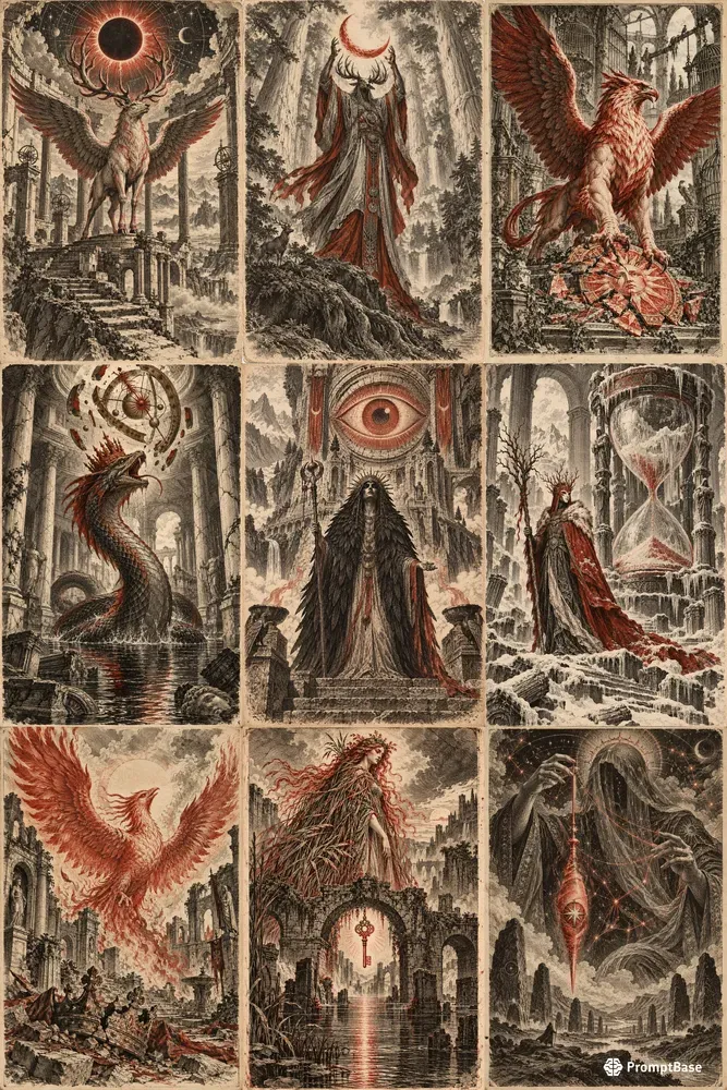 Vermilion Mythic Engravings