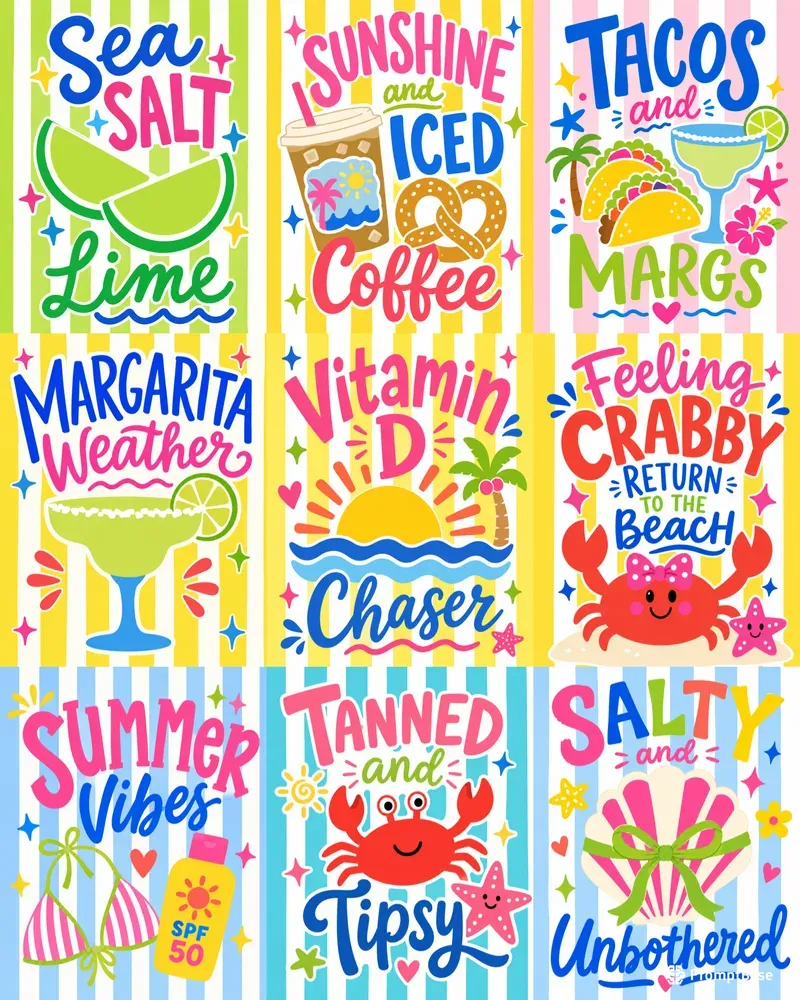 Preppy Beach Summer Posters