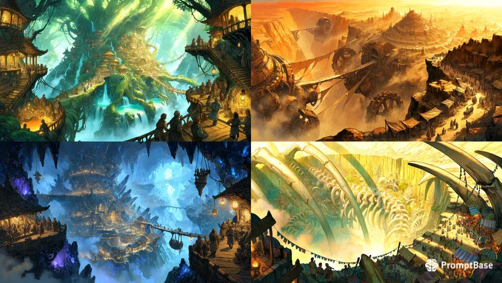 Epic Ink Watercolor Fantasy World Builds