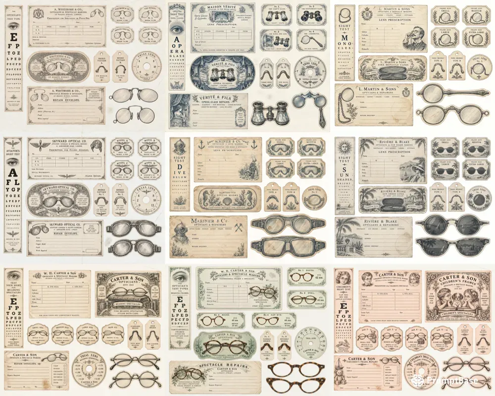 Spectacle Maker Ephemera Sheets