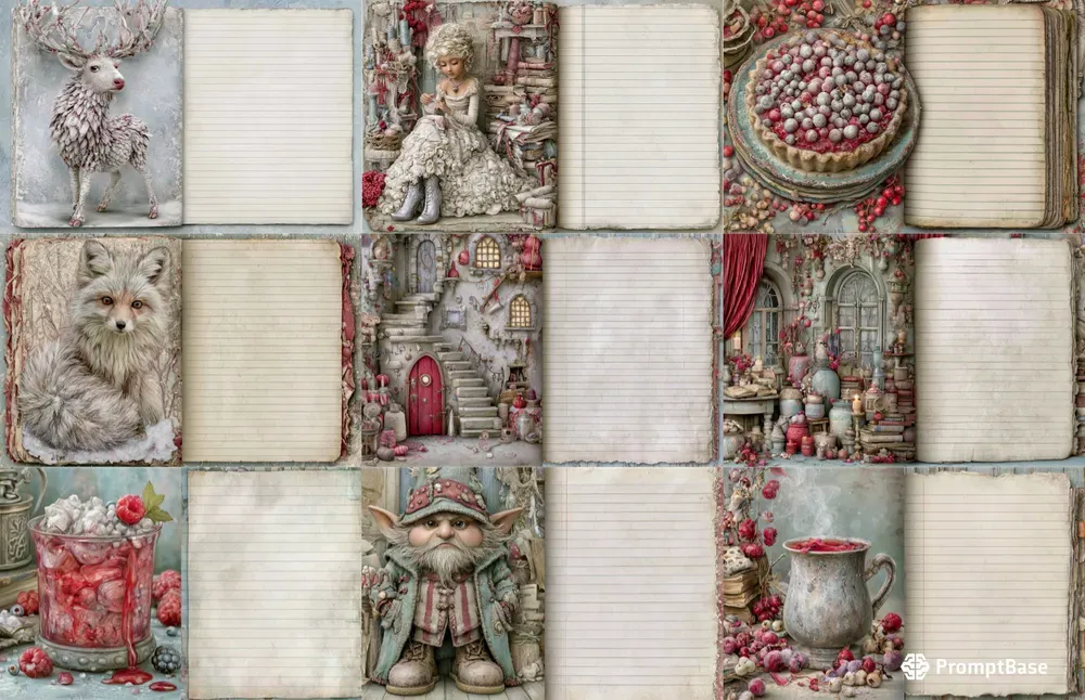 Snowberry Seamstress Girl Double Pages