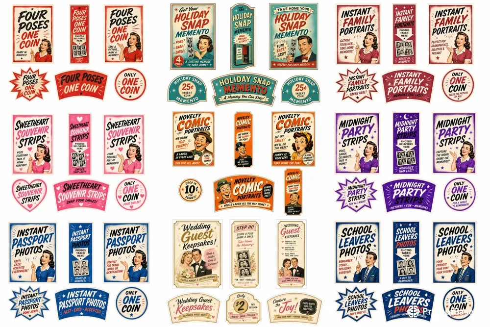 Photo Booth Kiosk Poster Cutouts