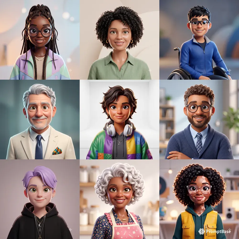 Glossy 3D Avatar Portraits