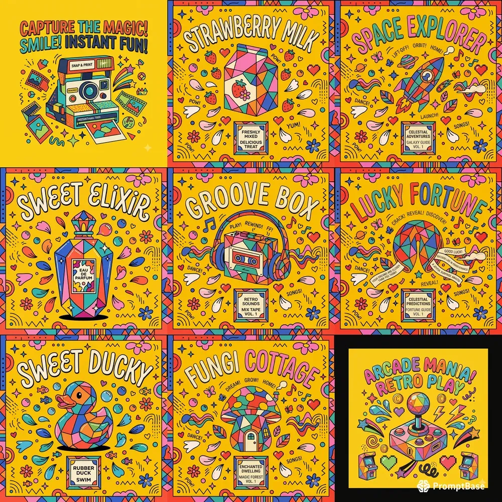 Retro Pop Small Objects Posters
