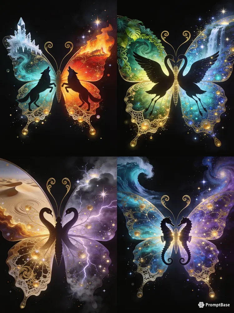 Surreal Cosmic Butterfly Art