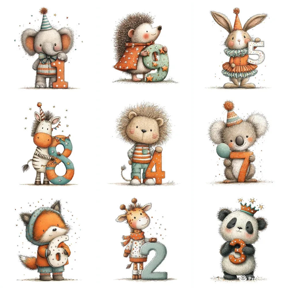 Cute Birthday Animal Clipart