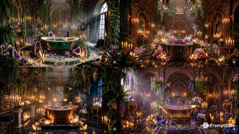 Maximalist Crystal Bathroom Sanctuaries