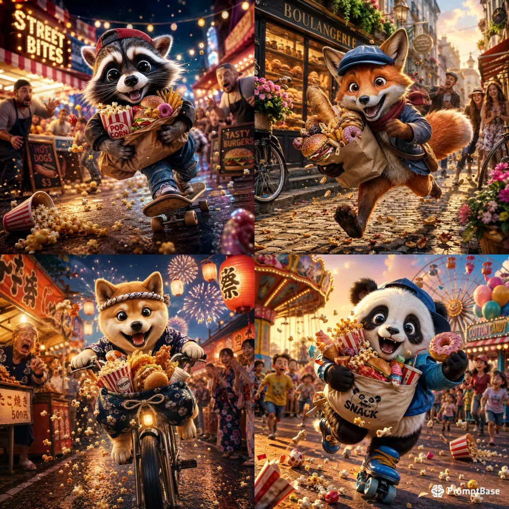 Whimsical Animal Food Heists