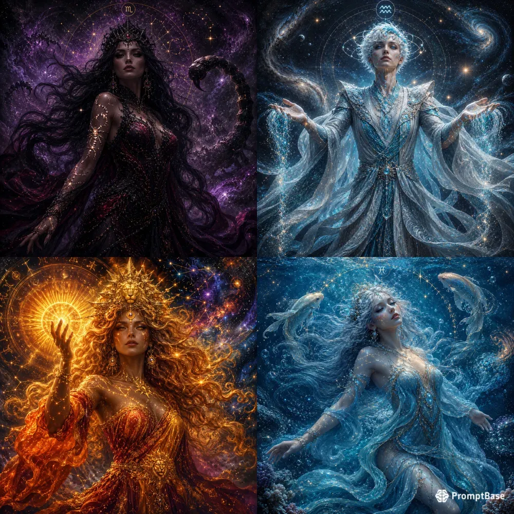Zodiac Celestial Portrait Series