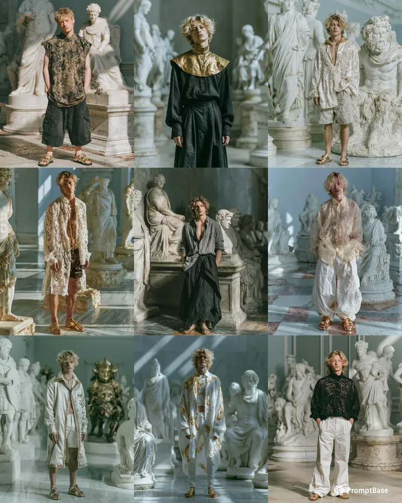Baroque Menswear Editorial Marble Museums