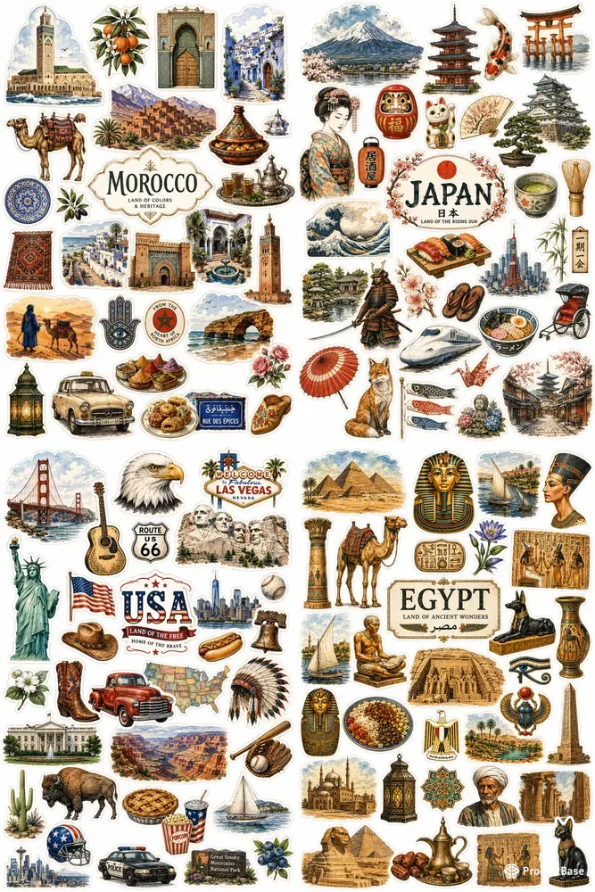 Country Heritage Sticker Sheets