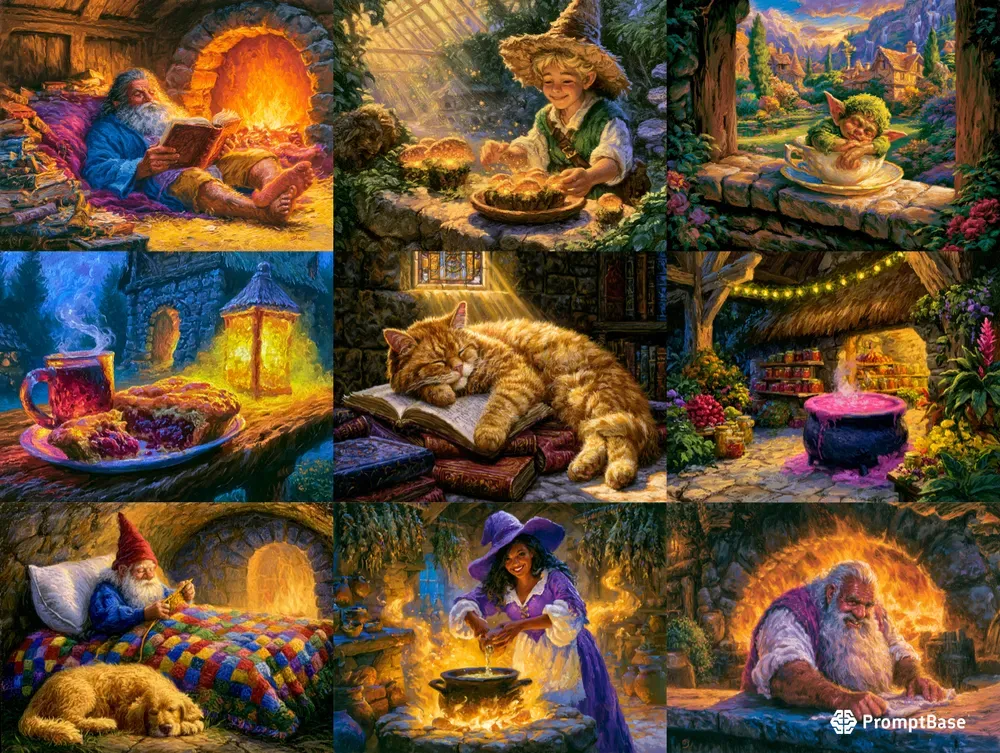 Cozy Fantasy Soft Pastel Storybook Art