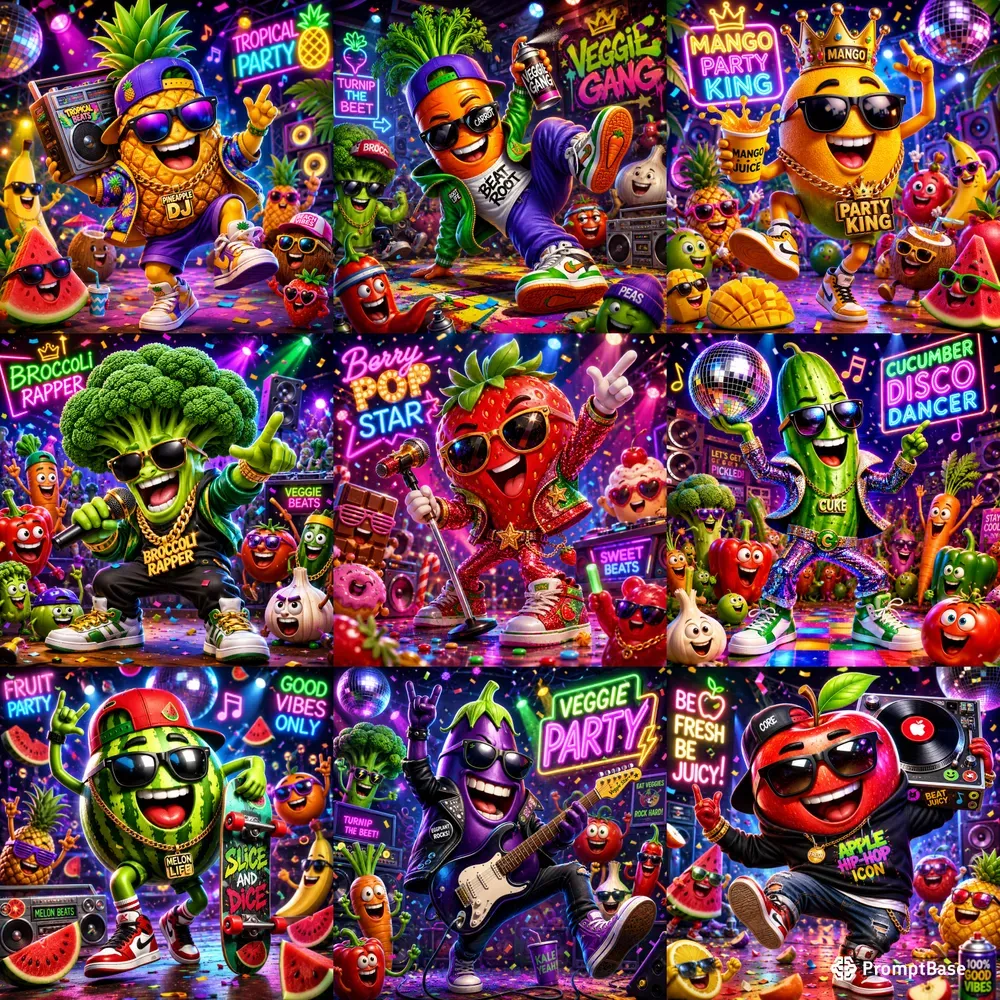 Funky Fruit Party Mascots