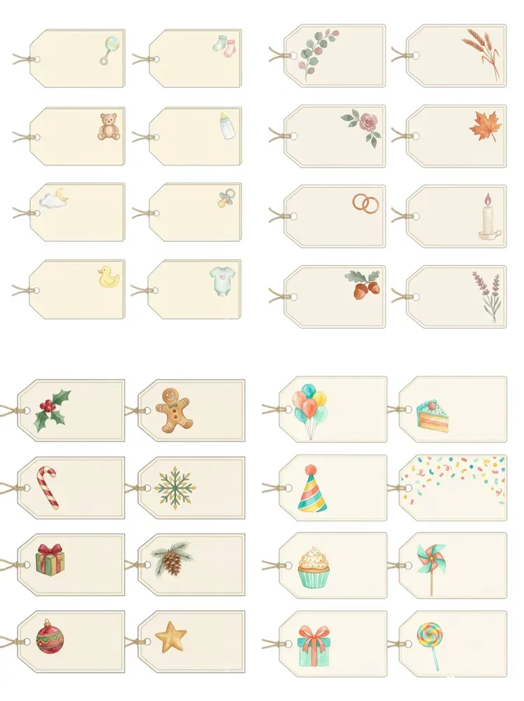 Watercolor Gift Tag Sheets