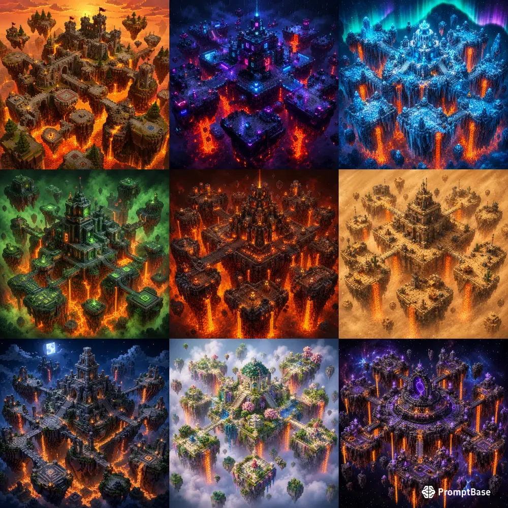 Voxel Art Blocky Arena Maps With Lava