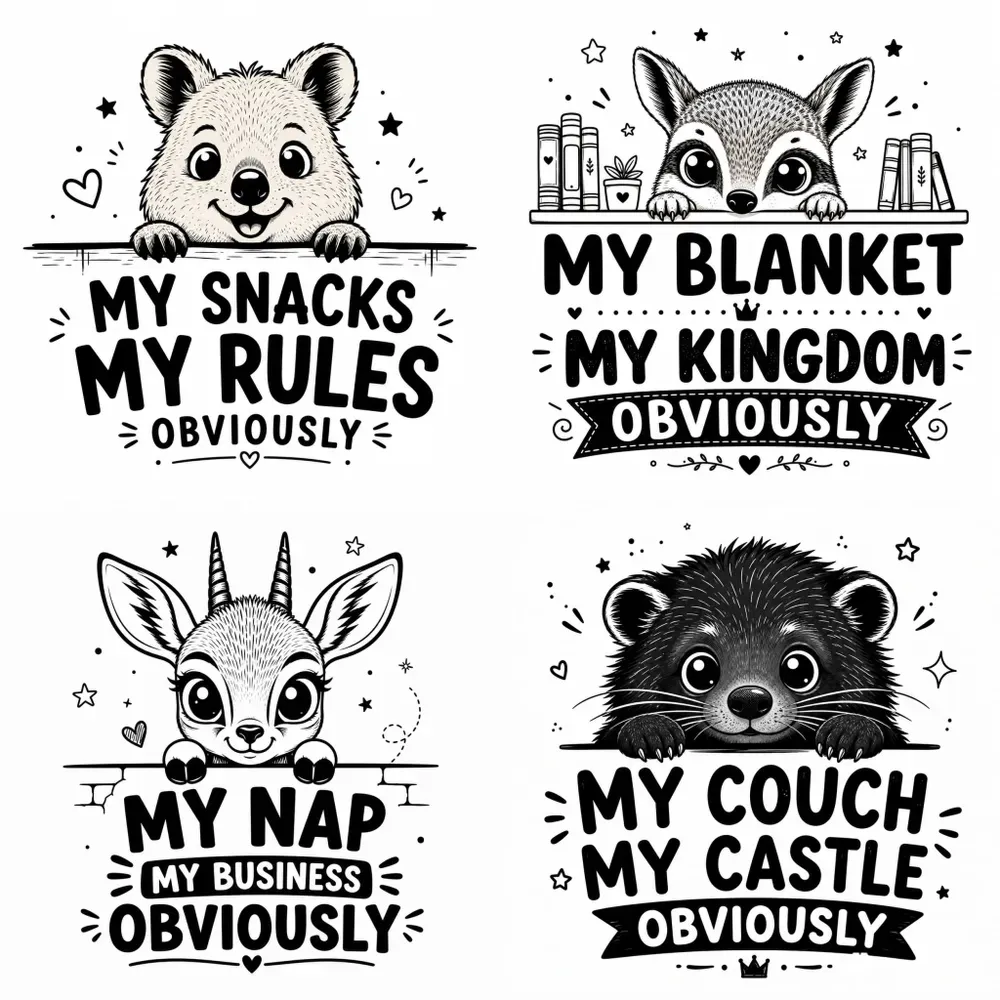 Cute Animal Master Quote Tshirt Packs
