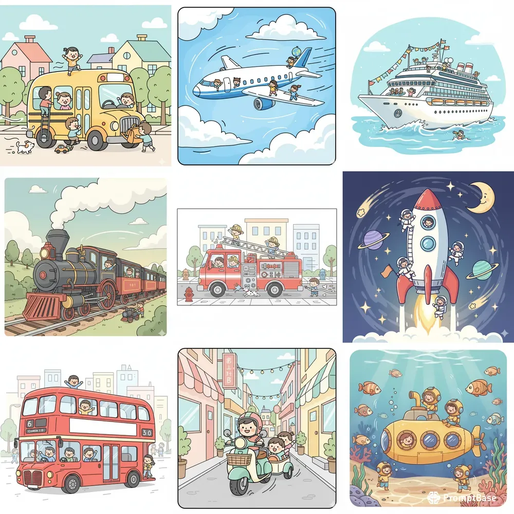 Cute Transport Clipart