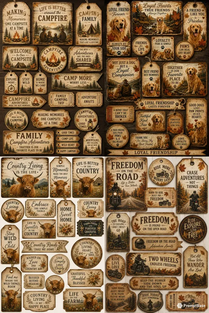 Rustic Adventure Tag Collections