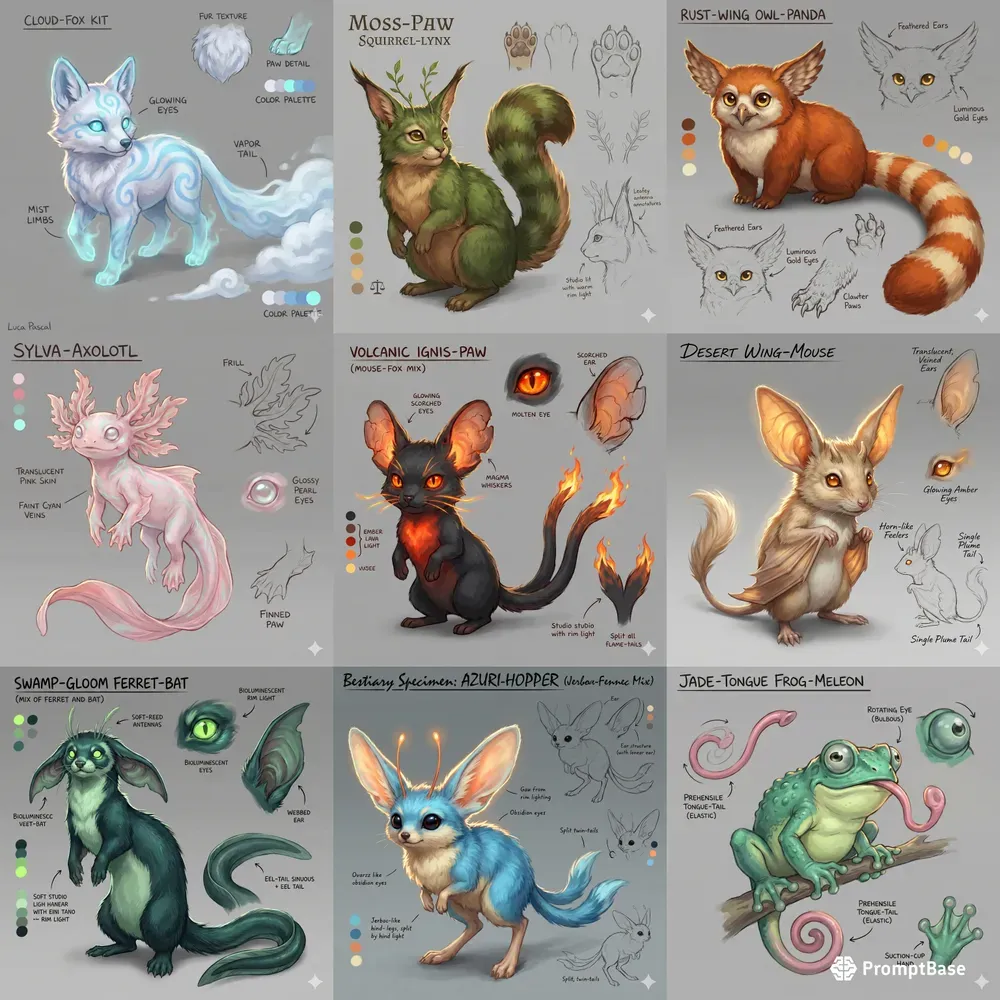 Digital Concept Art Character Sheets