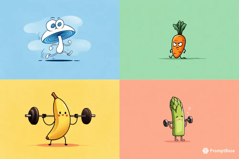Funny Gym Veggie Cartoons