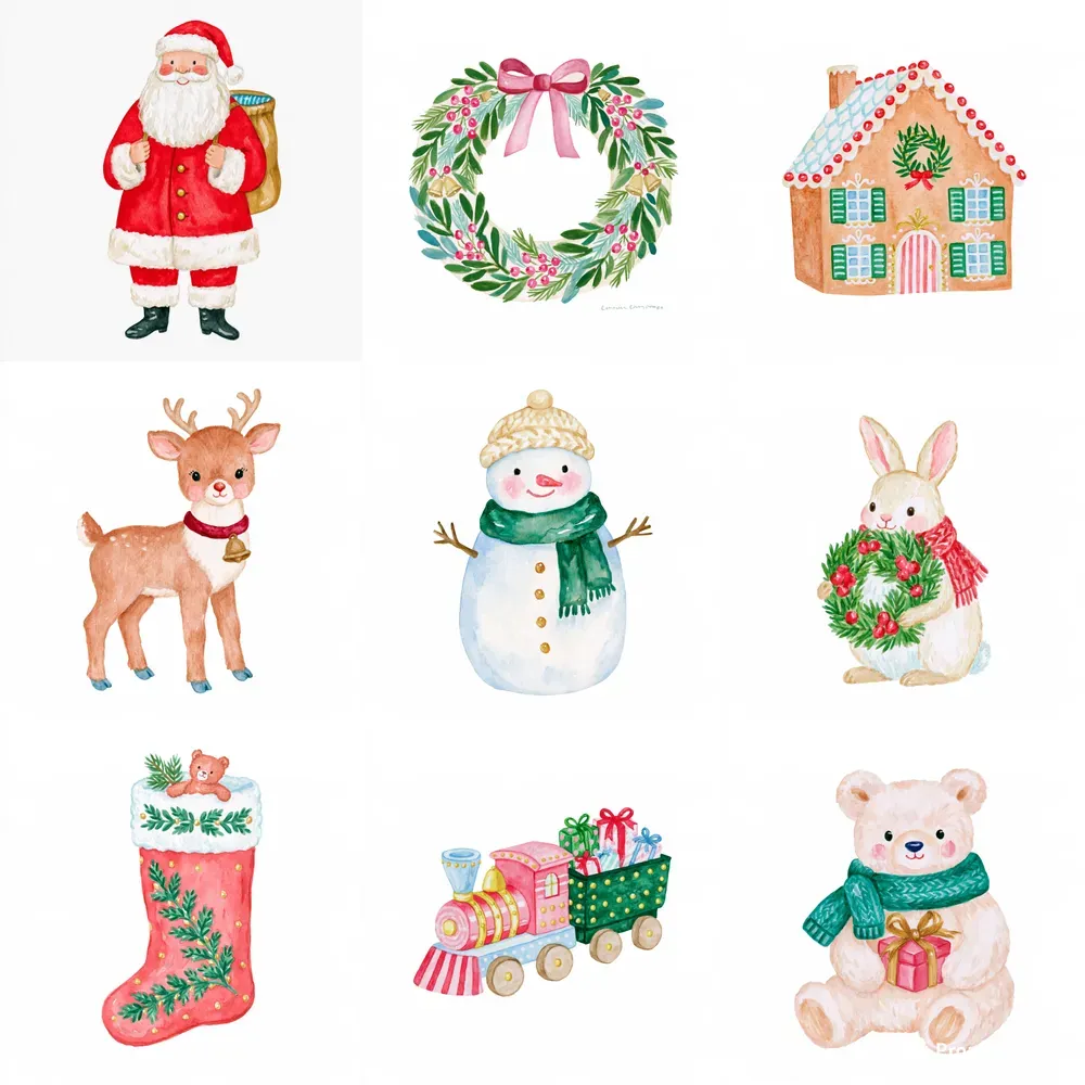 Cozy Christmas Storybook Watercolors