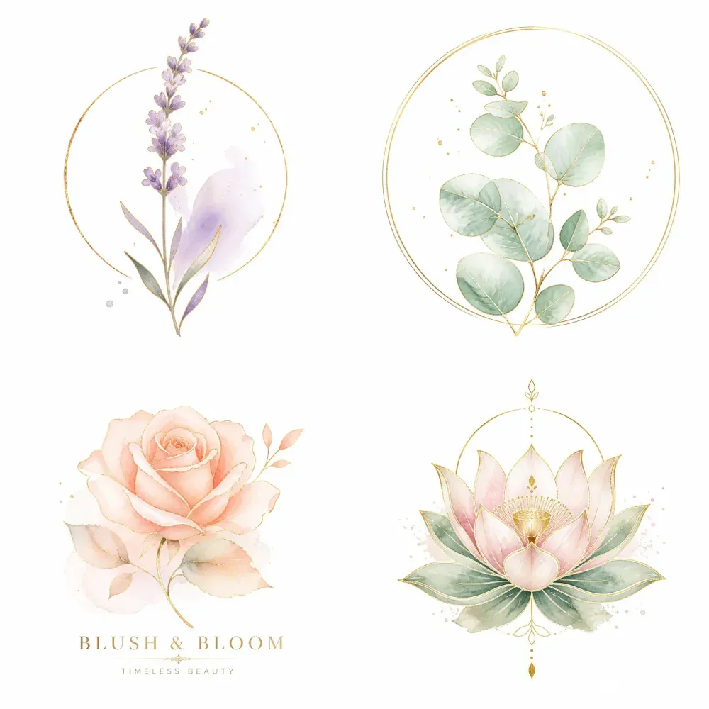 Elegant Watercolor Botanical Logos