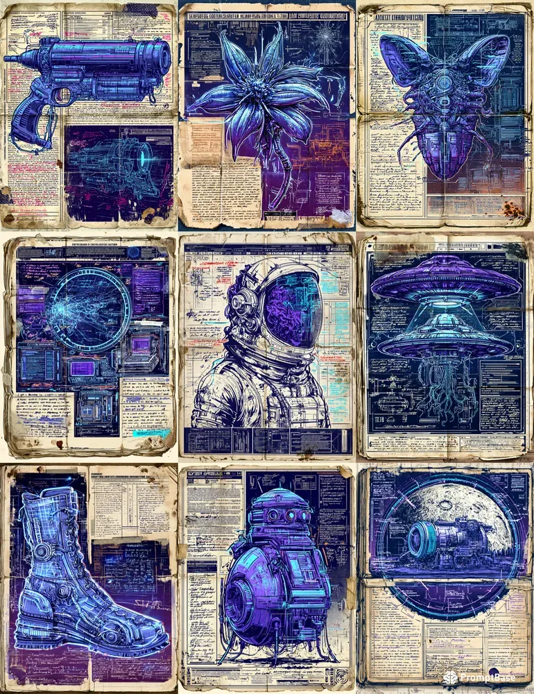 Scifi Junk Journal Pages