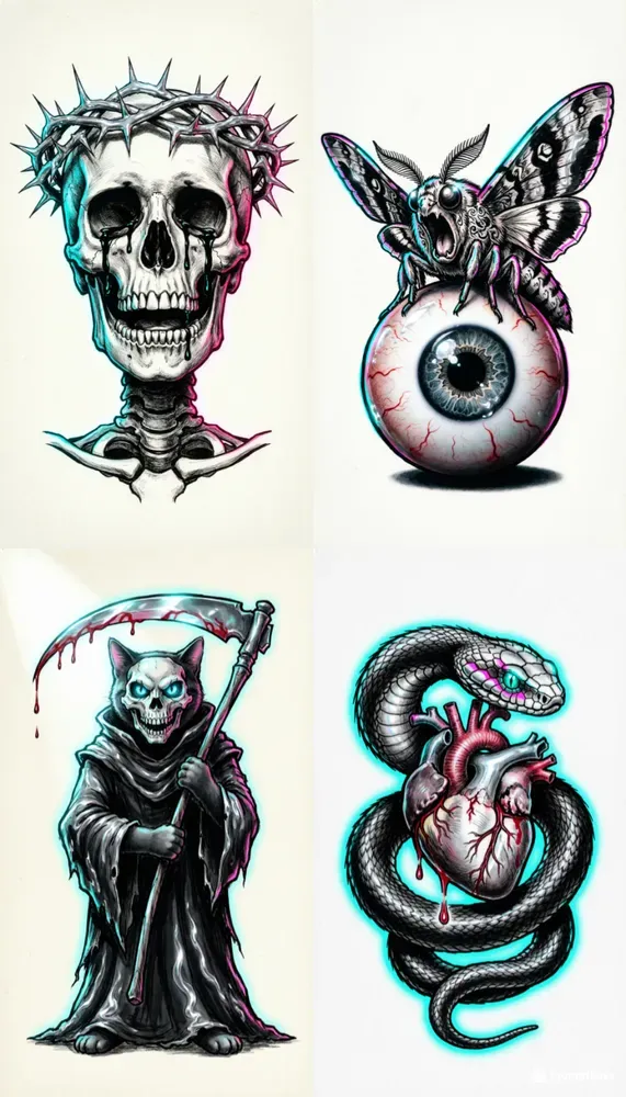 Blackwork Tattoo Flash Merch Pods