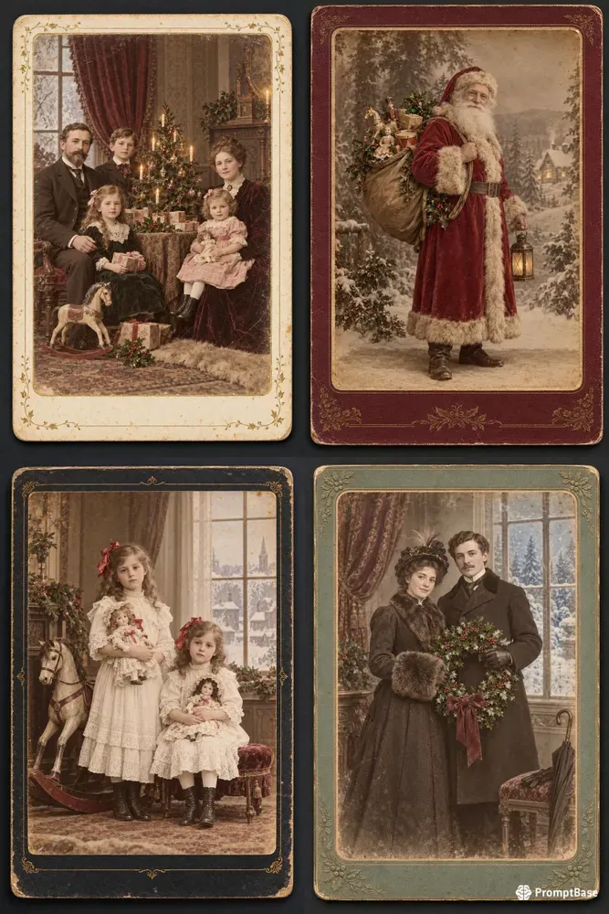 Victorian Christmas Cabinet Card Photos