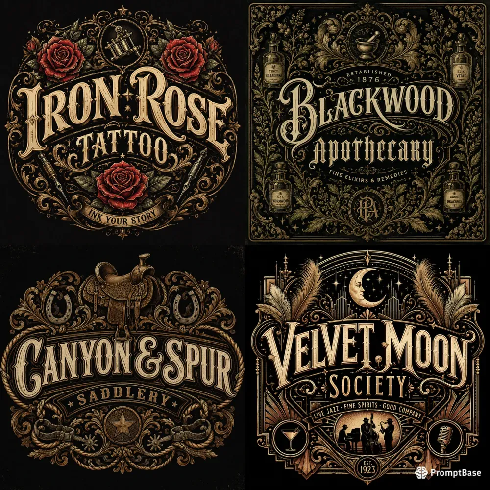 Ornate Vintage Western Logos