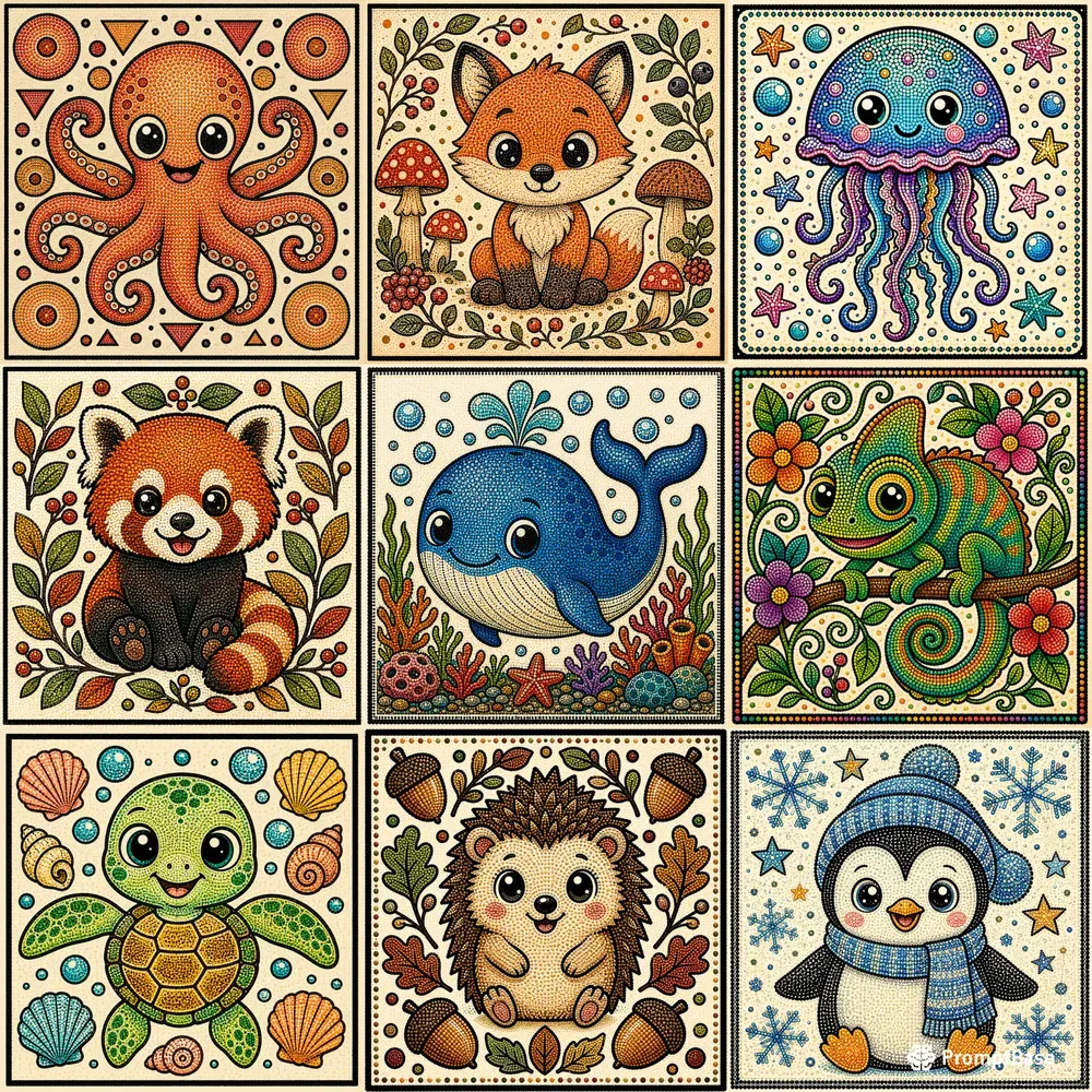 Whimsical Pointillism Character Creators