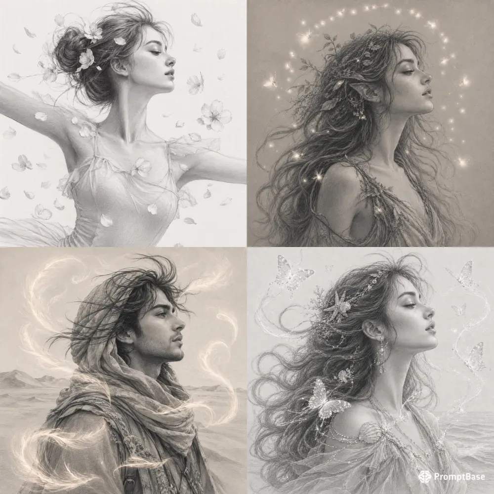 Elegant Pencil Portrait Sketches