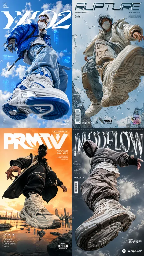 Futuristic Y2k Streetwear Poster Packs