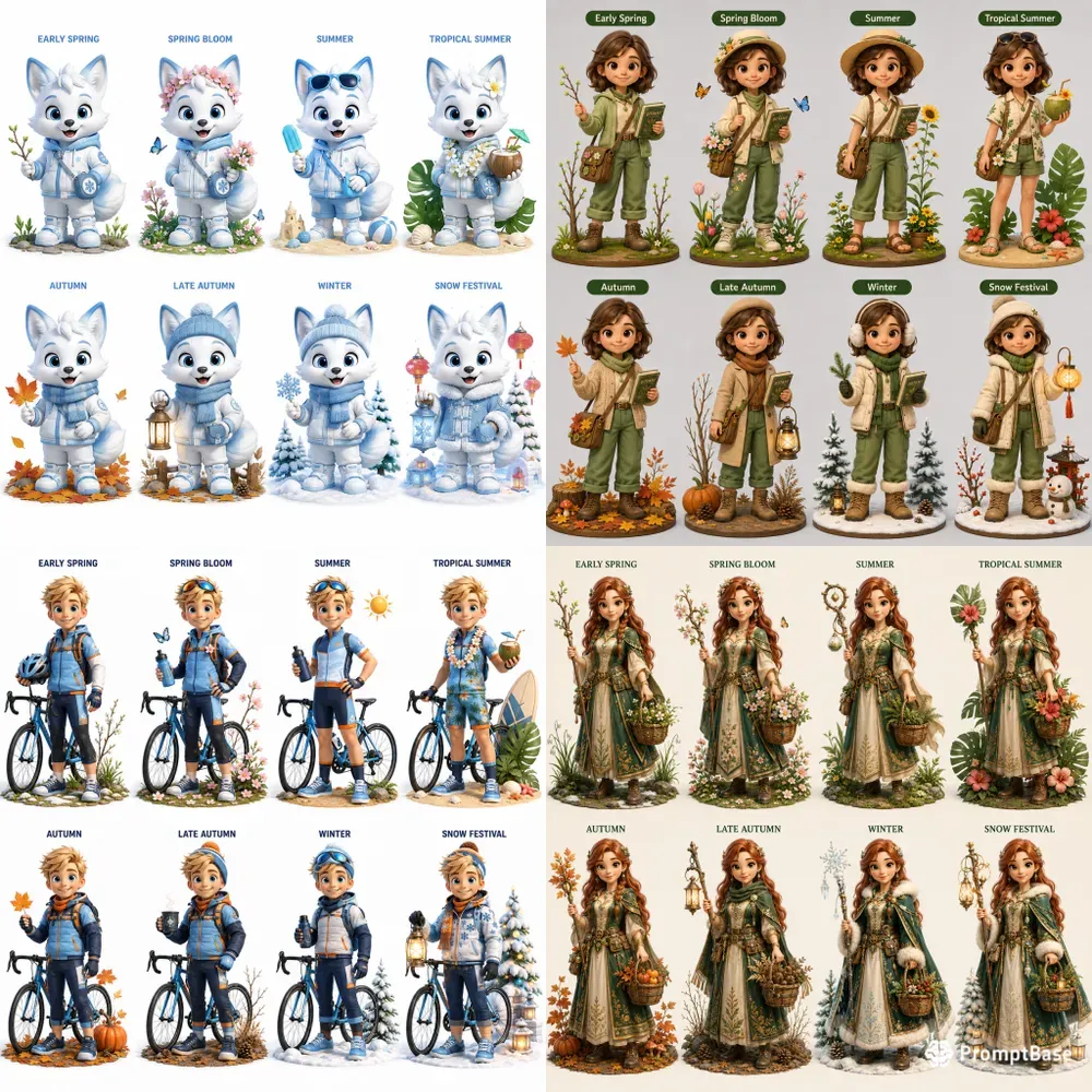 3D Character Seasonal Sheets