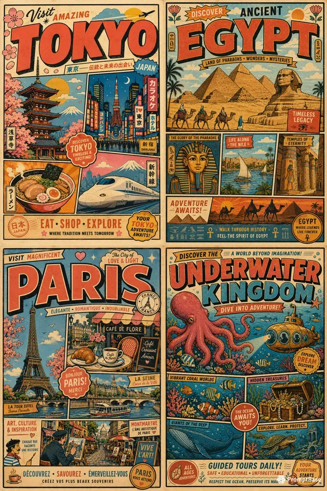 Retro Travel Poster Art Collections