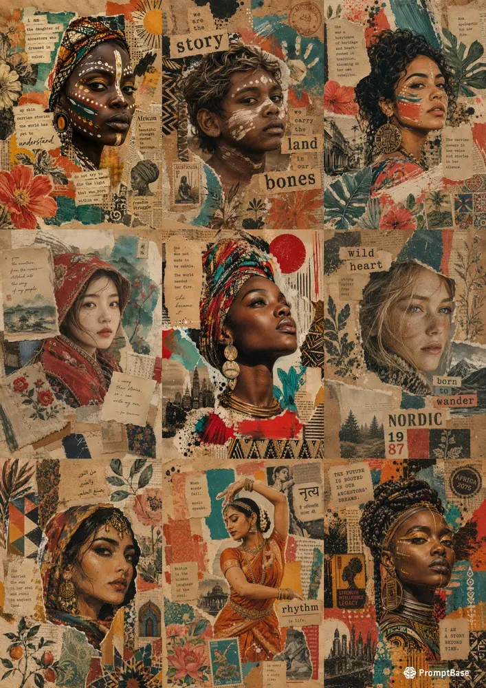 Vintage Diversity Collage Packs