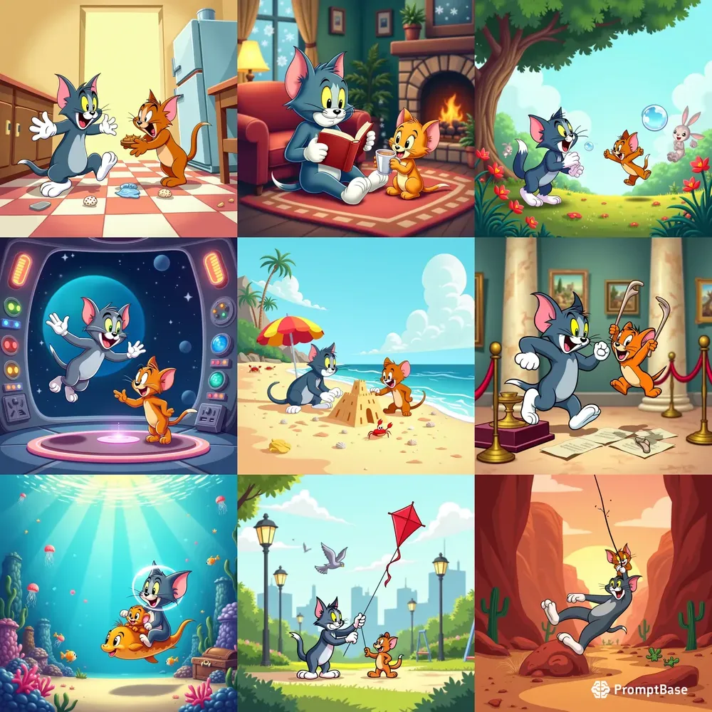 Tom Jerry Cartoon Illustrations