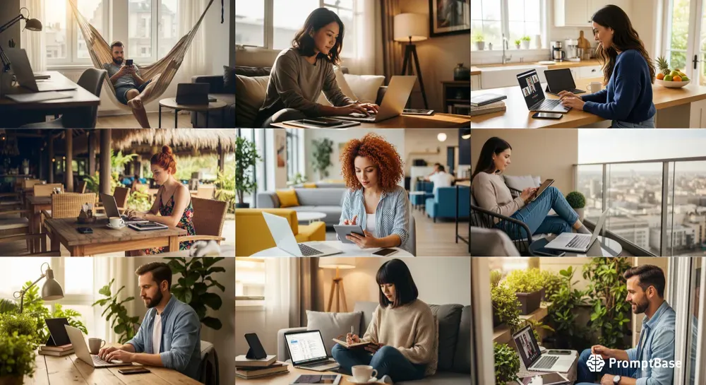 Photorealistic Remote Work Scene Generats
