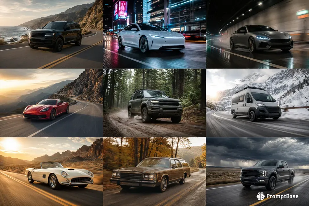 Cinematic Driving Scene Photos