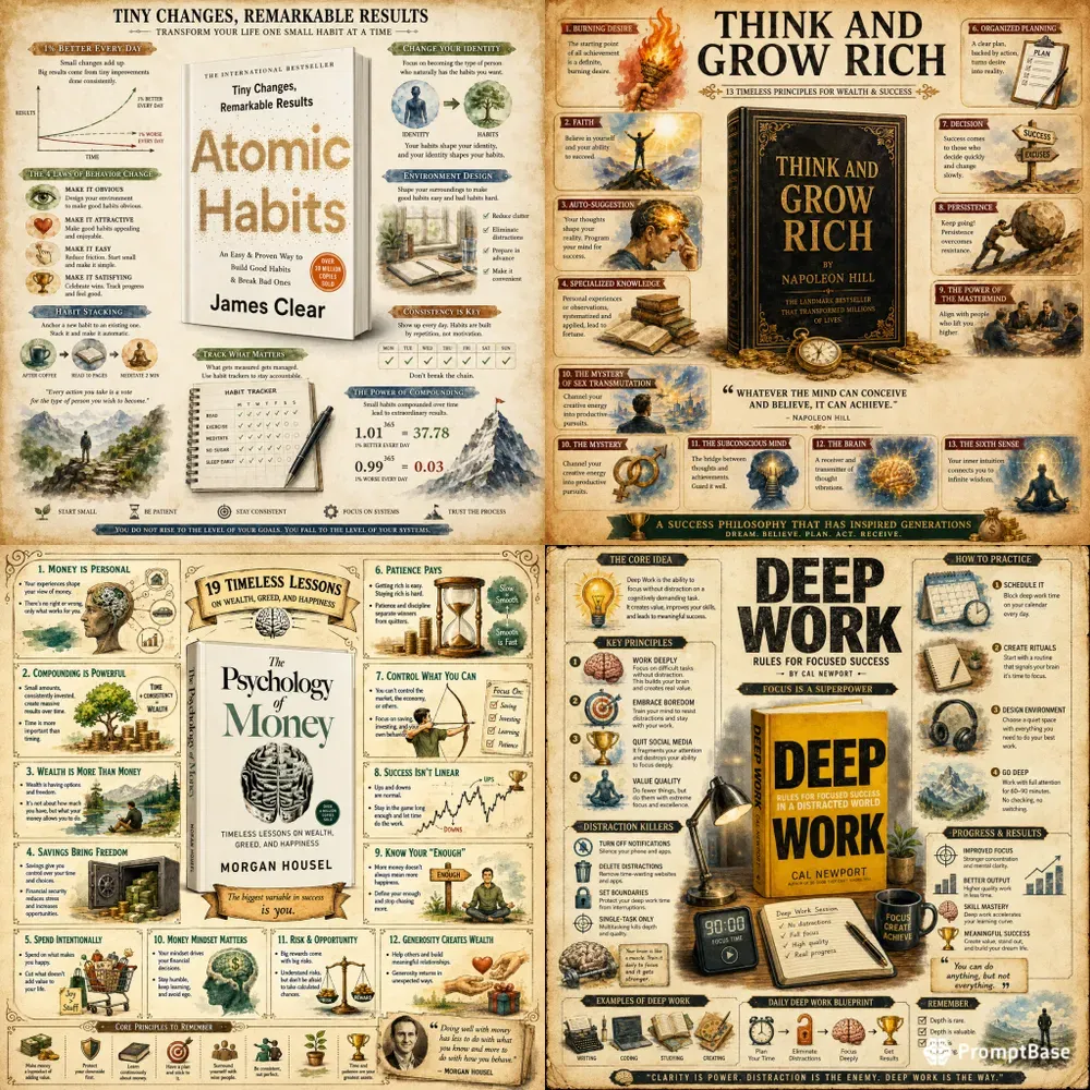 Premium Book Lessons Infographics