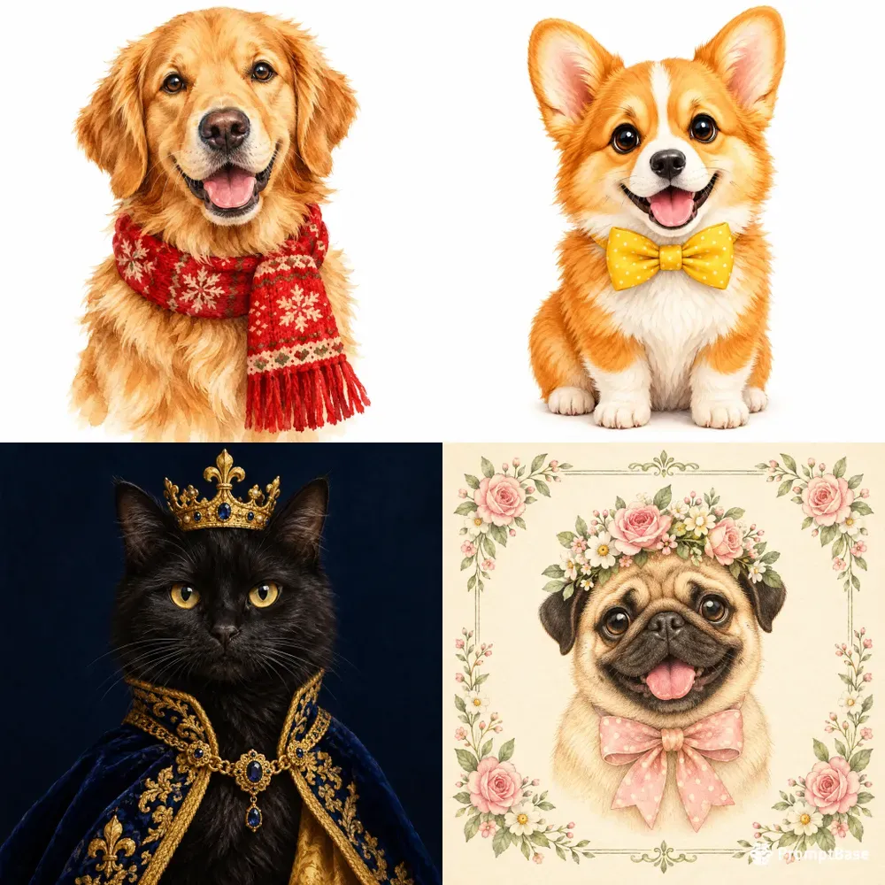 Pet Portrait Illustrations