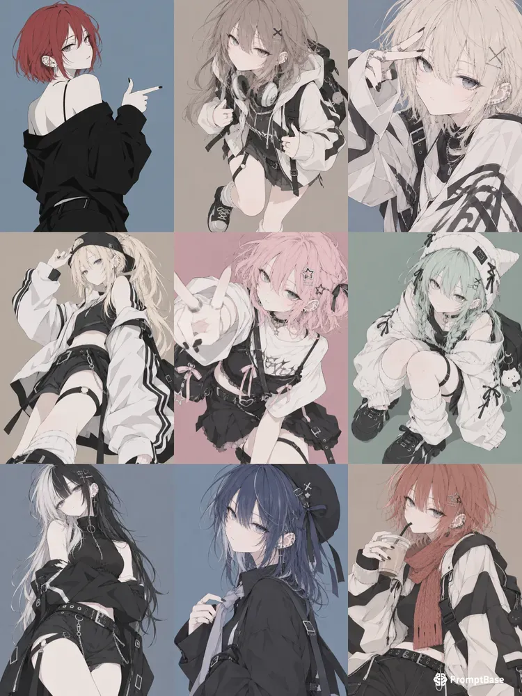 Simple Flat Anime Illustrations