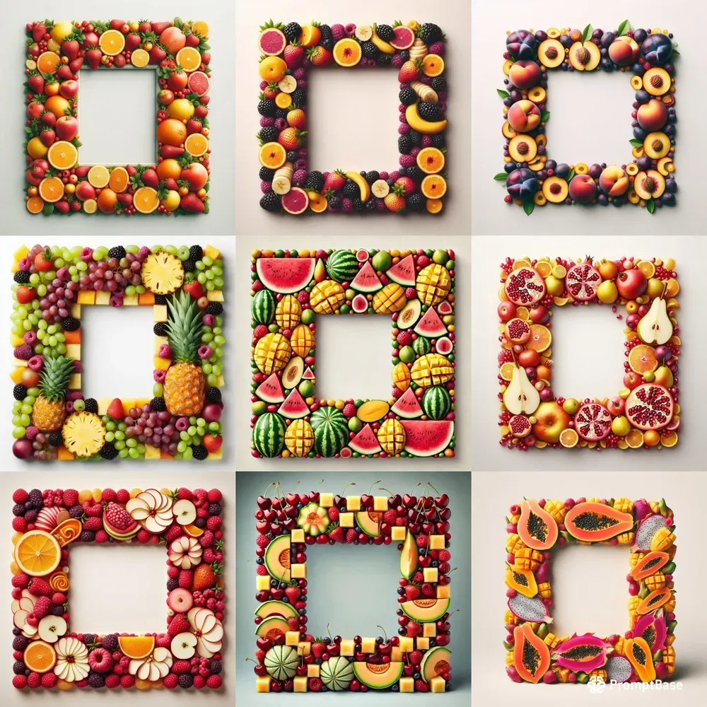 Vibrant Fruit Frames Artful Decorations