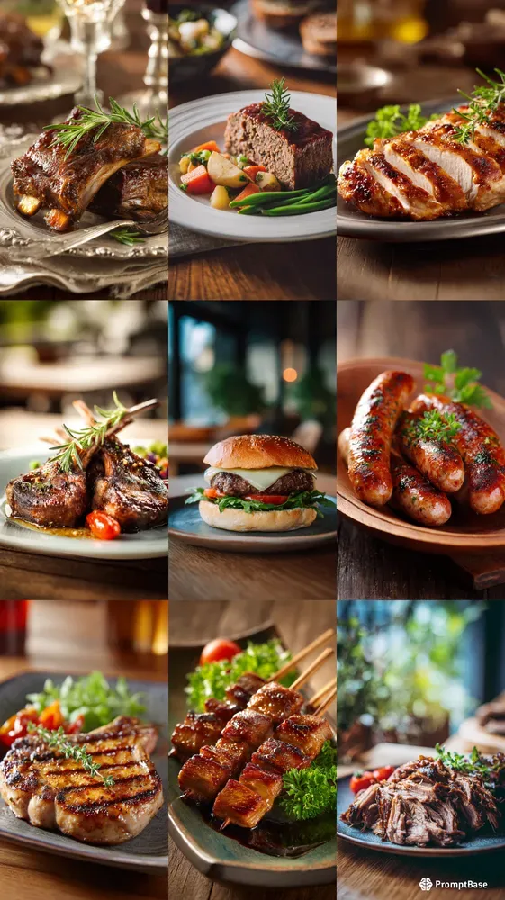 Ultrarealistic Meat Dishes Food