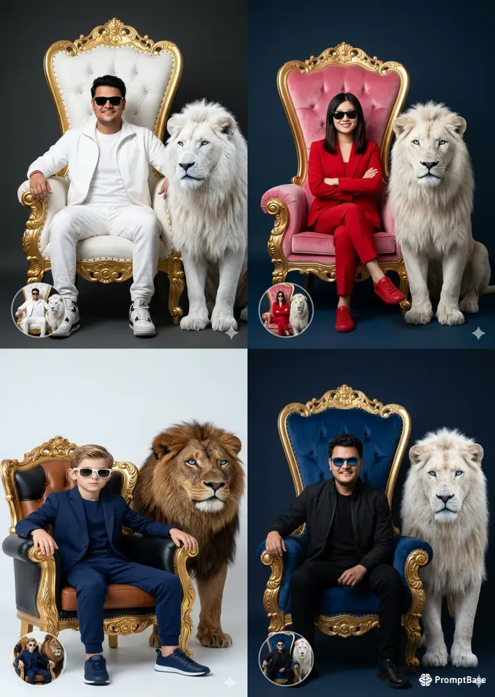 Royal Throne White Lion Portraits