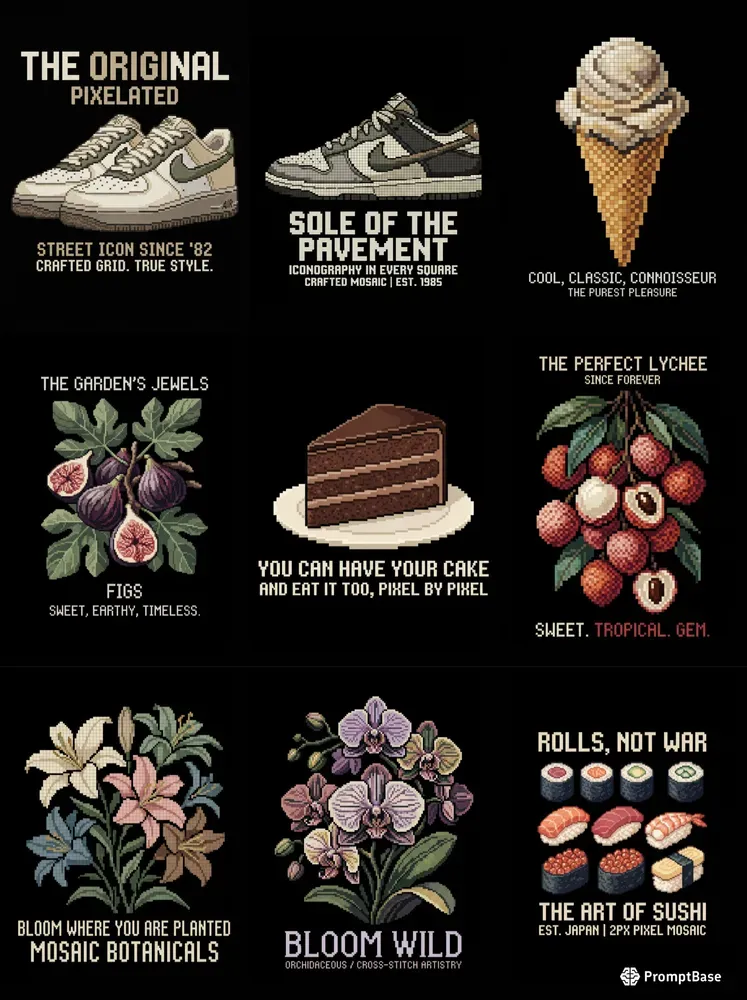 Pixel Mosaic Tshirt Designs