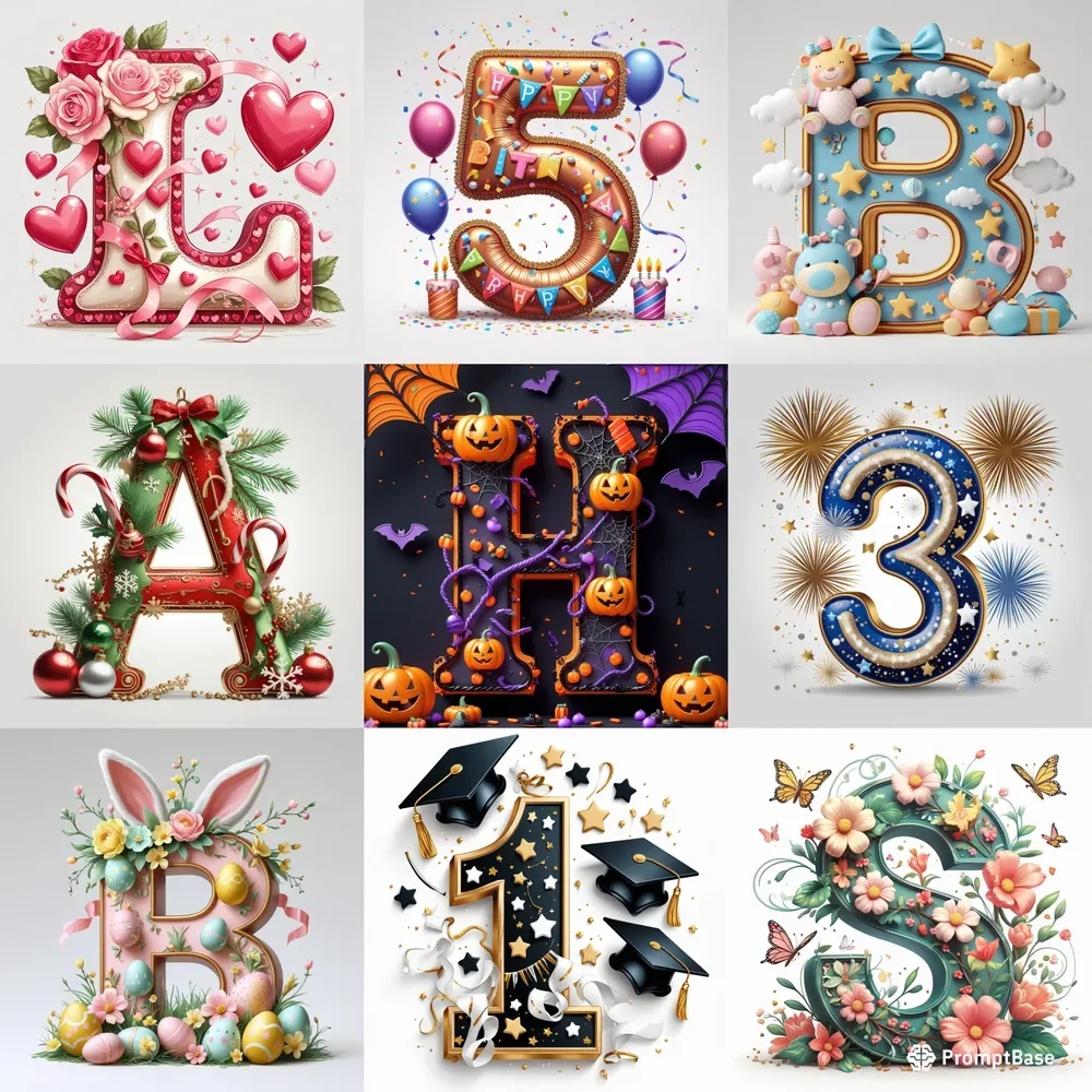 Holiday Alphabet Numbers Generator